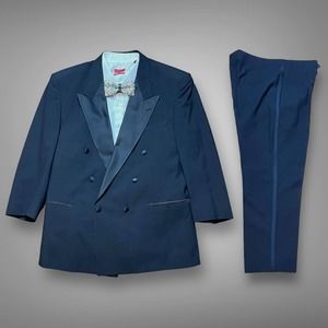Barry Vintage Men’s 2-Piece Double Breasted Tuxedo - Size 46